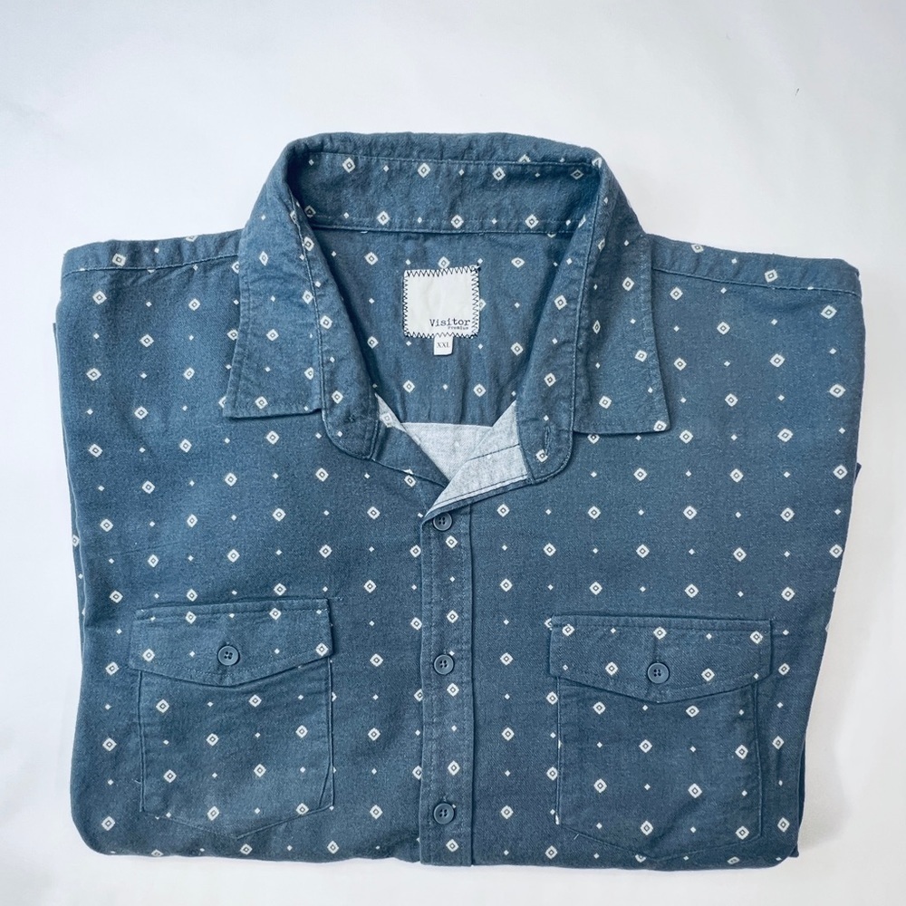 VISITOR XXL Casual Button Down Long Sleeve - Picture 3 of 5